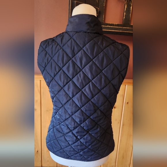 Loft Navy Blue Puffer Vest with Pockets Size Small - Picture 4 of 9